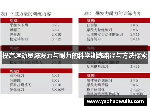 提高运动员爆发力与耐力的科学训练路径与方法探索